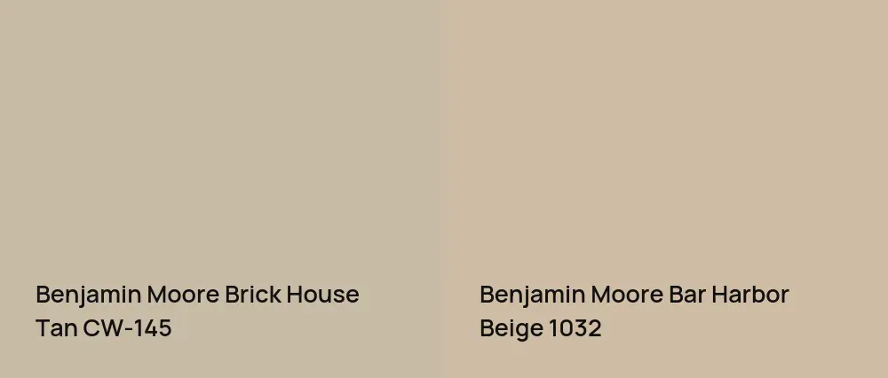 Benjamin Moore Brick House Tan CW-145 vs Benjamin Moore Bar Harbor Beige 1032