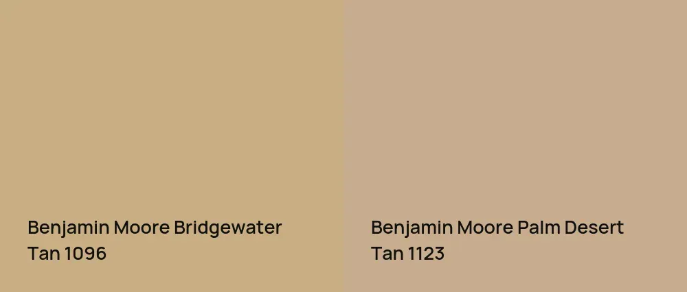 Benjamin Moore Bridgewater Tan 1096 vs Benjamin Moore Palm Desert Tan 1123
