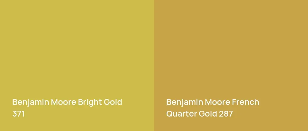 Benjamin Moore Bright Gold 371 vs Benjamin Moore French Quarter Gold 287