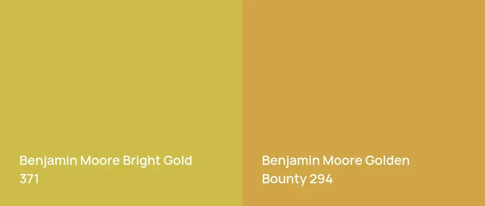 Benjamin Moore Bright Gold 371 vs Benjamin Moore Golden Bounty 294
