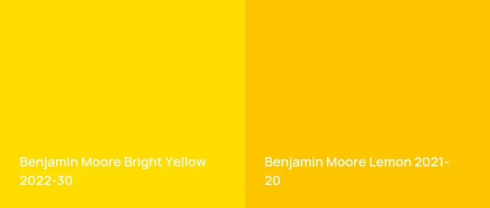 Benjamin Moore Bright Yellow 2022-30 vs Benjamin Moore Lemon 2021-20