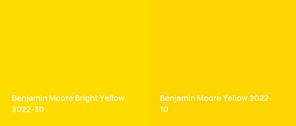 Benjamin Moore Bright Yellow 2022-30 vs Benjamin Moore Yellow 2022-10