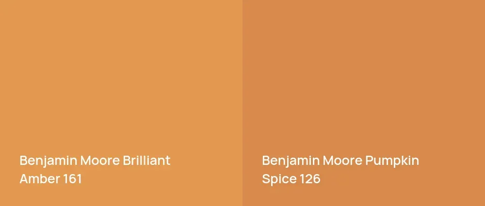 Benjamin Moore Brilliant Amber 161 vs Benjamin Moore Pumpkin Spice 126