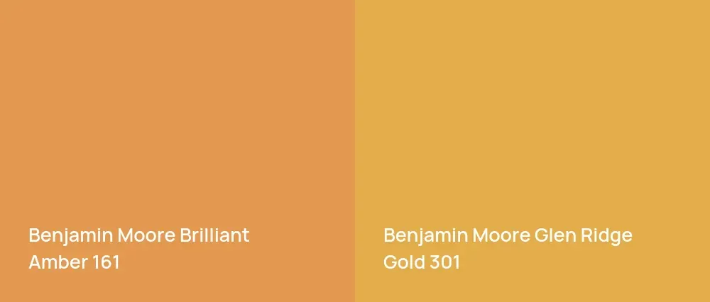 Benjamin Moore Brilliant Amber 161 vs Benjamin Moore Glen Ridge Gold 301