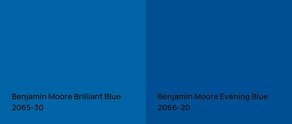 Benjamin Moore Brilliant Blue 2065-30 vs Benjamin Moore Evening Blue 2066-20