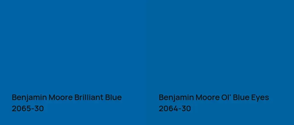 Benjamin Moore Brilliant Blue 2065-30 vs Benjamin Moore Ol' Blue Eyes 2064-30