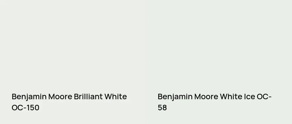 Benjamin Moore Brilliant White OC-150 vs Benjamin Moore White Ice OC-58