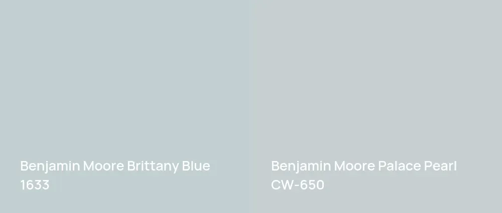 Benjamin Moore Brittany Blue 1633 vs Benjamin Moore Palace Pearl CW-650