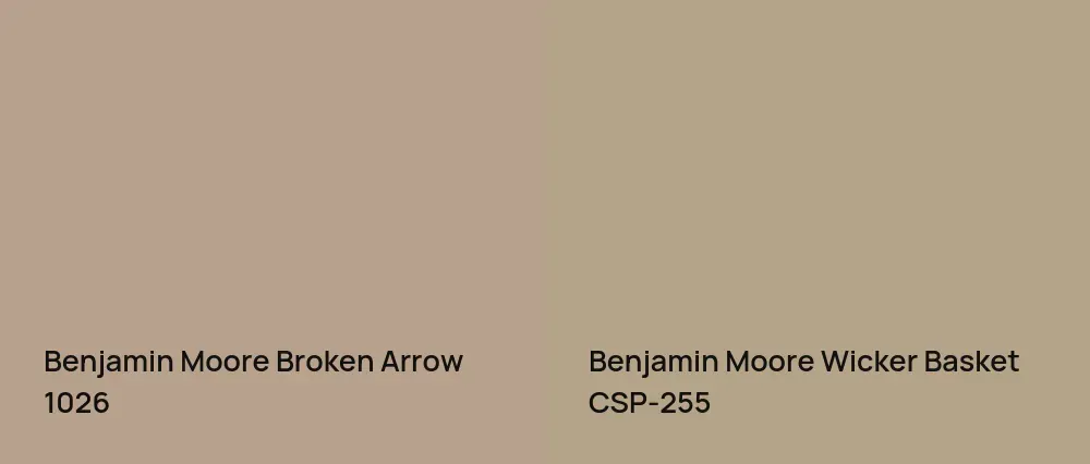 Benjamin Moore Broken Arrow 1026 vs Benjamin Moore Wicker Basket CSP-255