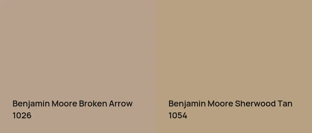 Benjamin Moore Broken Arrow 1026 vs Benjamin Moore Sherwood Tan 1054