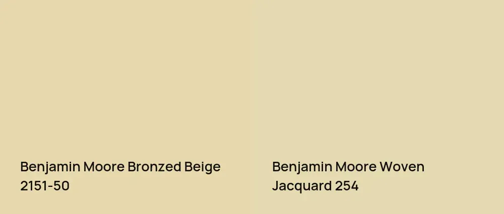Benjamin Moore Bronzed Beige 2151-50 vs Benjamin Moore Woven Jacquard 254