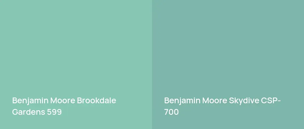 Benjamin Moore Brookdale Gardens 599 vs Benjamin Moore Skydive CSP-700