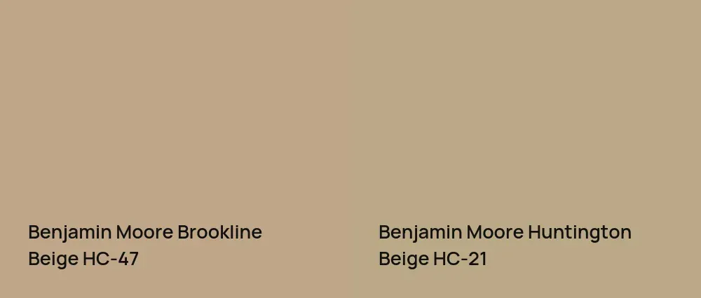 Benjamin Moore Brookline Beige HC-47 vs Benjamin Moore Huntington Beige HC-21