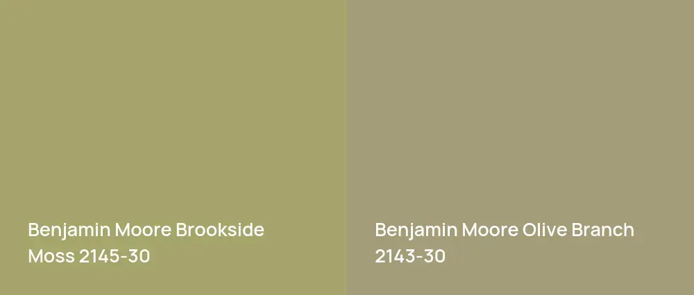 Benjamin Moore Brookside Moss 2145-30 vs Benjamin Moore Olive Branch 2143-30