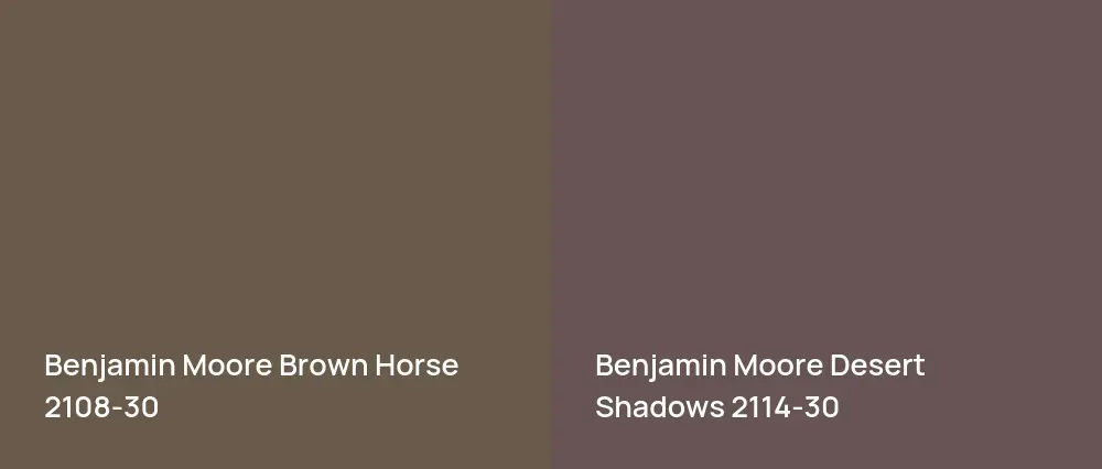 Benjamin Moore Brown Horse 2108-30 vs Benjamin Moore Desert Shadows 2114-30