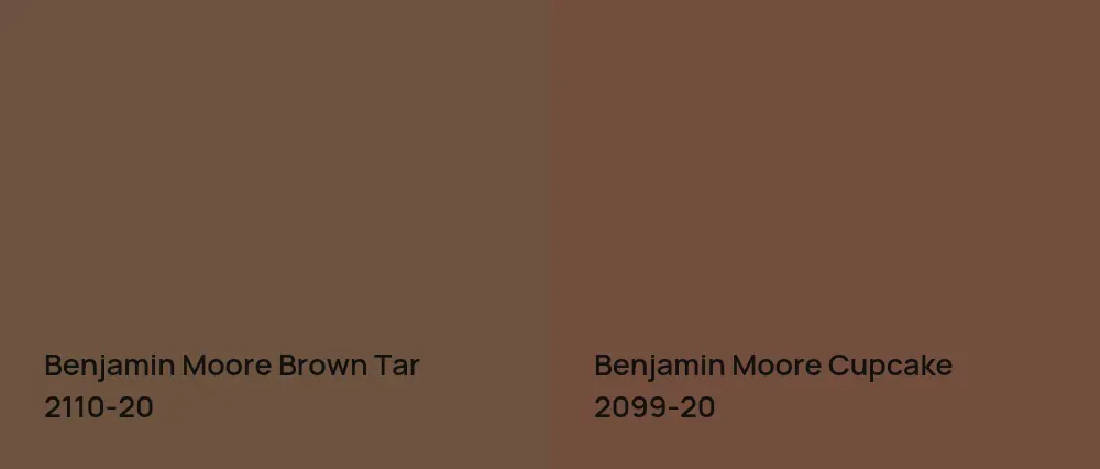 Benjamin Moore Brown Tar 2110-20 vs Benjamin Moore Cupcake 2099-20