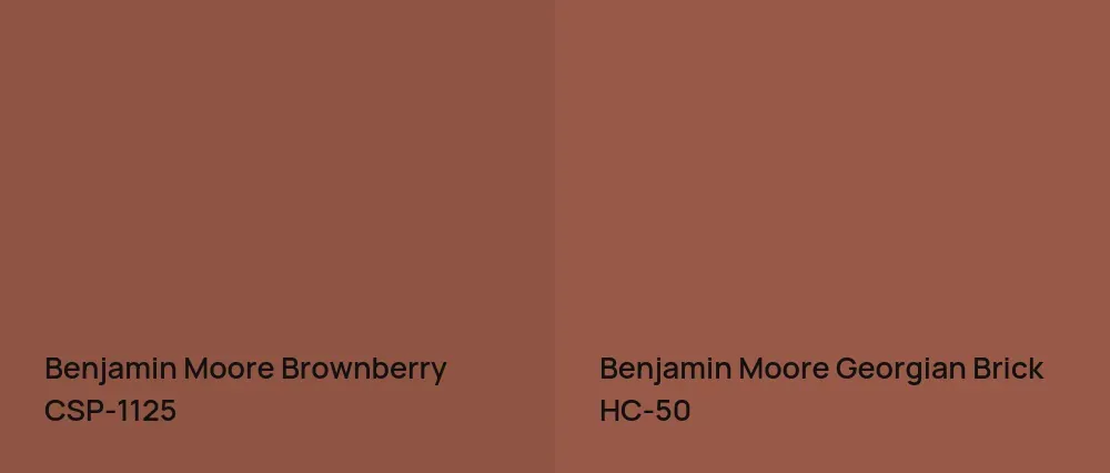 Benjamin Moore Brownberry CSP-1125 vs Benjamin Moore Georgian Brick HC-50
