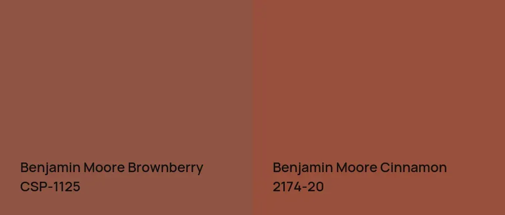 Benjamin Moore Brownberry CSP-1125 vs Benjamin Moore Cinnamon 2174-20