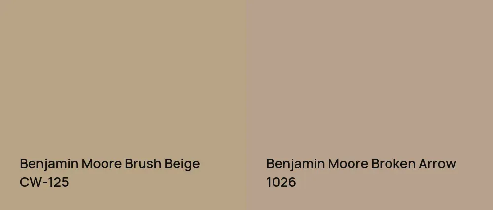 Benjamin Moore Brush Beige CW-125 vs Benjamin Moore Broken Arrow 1026