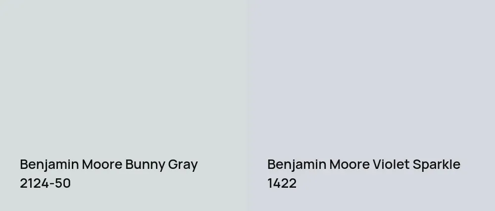 Benjamin Moore Bunny Gray 2124-50 vs Benjamin Moore Violet Sparkle 1422