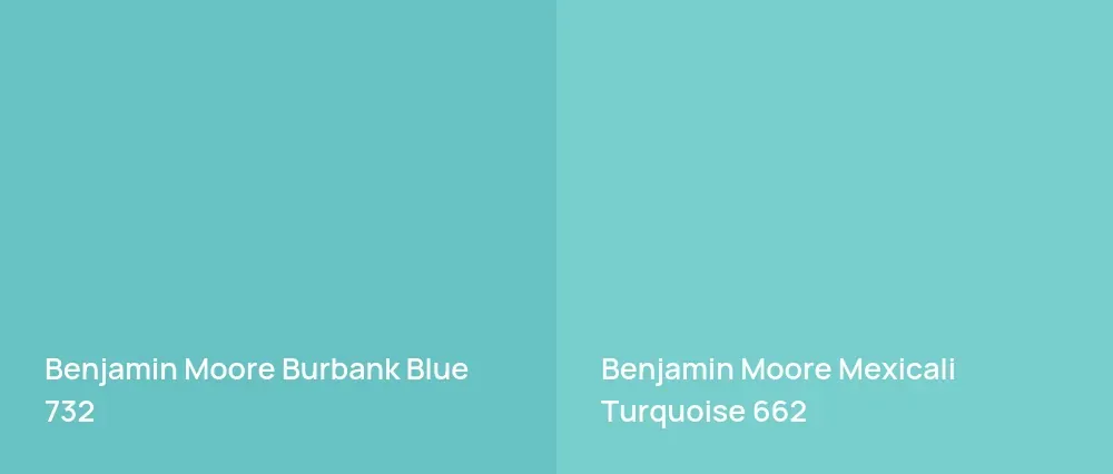 Benjamin Moore Burbank Blue 732 vs Benjamin Moore Mexicali Turquoise 662