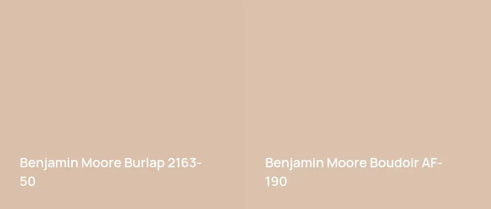 Benjamin Moore Burlap 2163-50 vs Benjamin Moore Boudoir AF-190