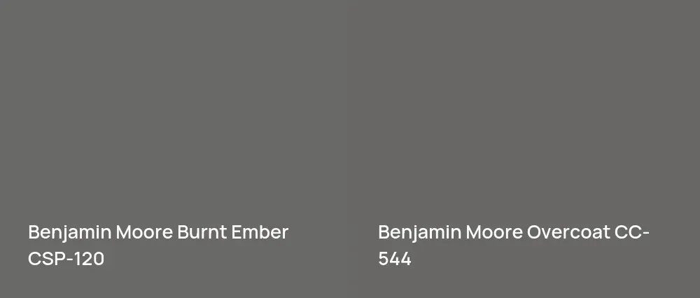 Benjamin Moore Burnt Ember CSP-120 vs Benjamin Moore Overcoat CC-544