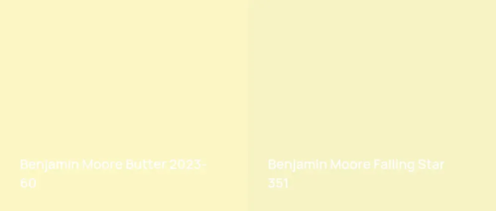 Benjamin Moore Butter 2023-60 vs Benjamin Moore Falling Star 351