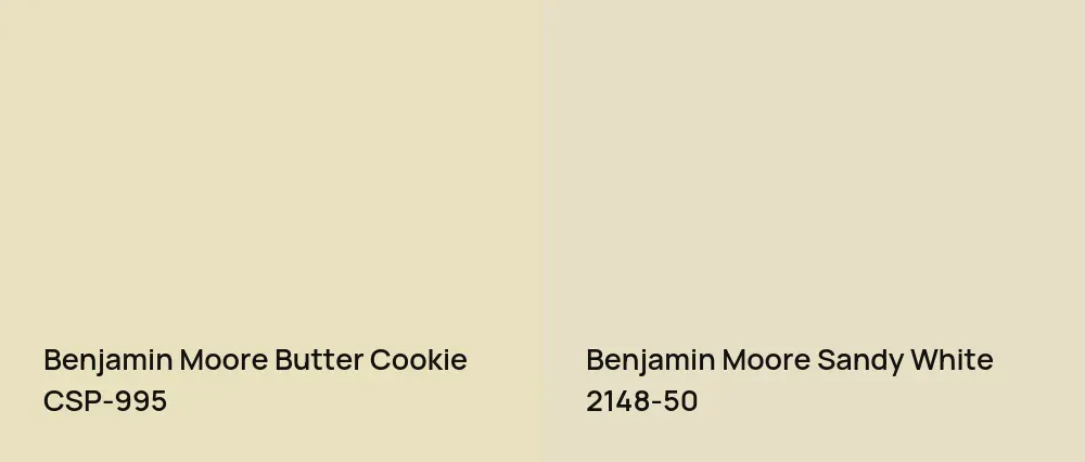 Benjamin Moore Butter Cookie CSP-995 vs Benjamin Moore Sandy White 2148-50