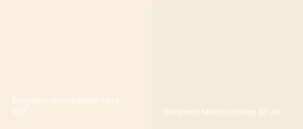 Benjamin Moore Butterfield 897 vs Benjamin Moore Lychee AF-40