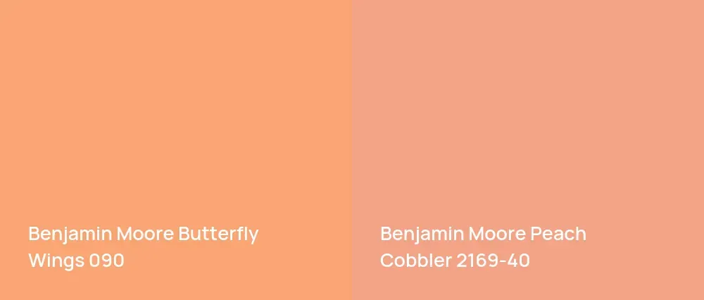Benjamin Moore Butterfly Wings 090 vs Benjamin Moore Peach Cobbler 2169-40
