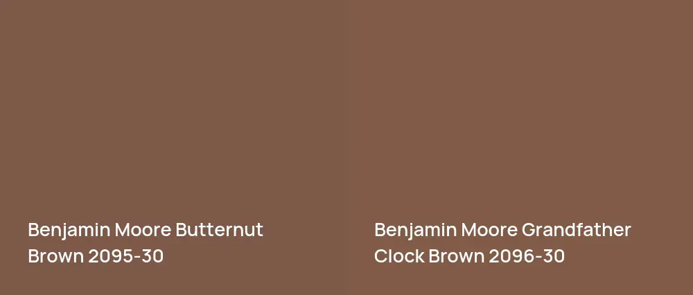 Benjamin Moore Butternut Brown 2095-30 vs Benjamin Moore Grandfather Clock Brown 2096-30