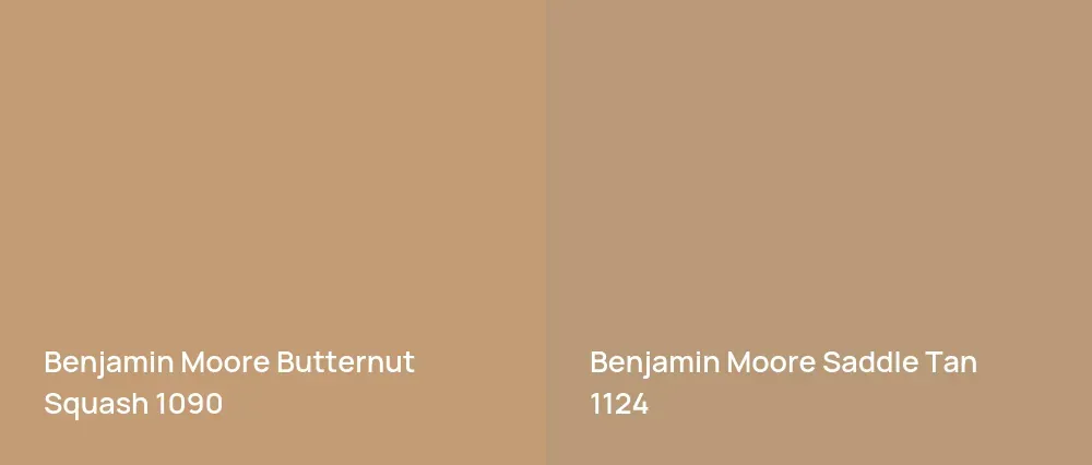Benjamin Moore Butternut Squash 1090 vs Benjamin Moore Saddle Tan 1124