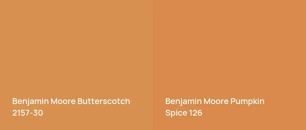 Benjamin Moore Butterscotch 2157-30 vs Benjamin Moore Pumpkin Spice 126