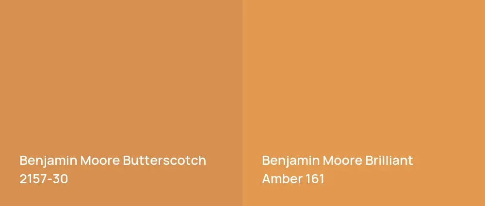 Benjamin Moore Butterscotch 2157-30 vs Benjamin Moore Brilliant Amber 161