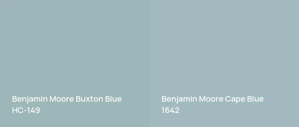 Benjamin Moore Buxton Blue HC-149 vs Benjamin Moore Cape Blue 1642