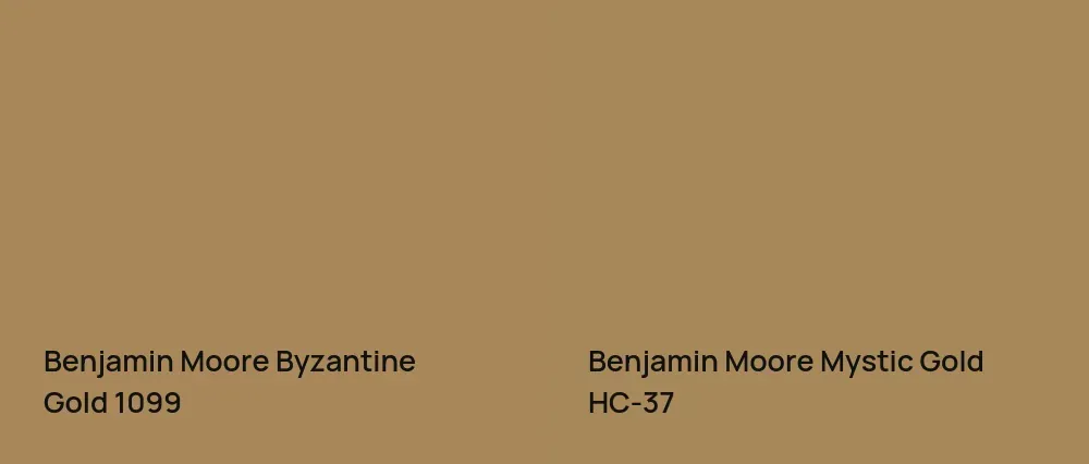 Benjamin Moore Byzantine Gold 1099 vs Benjamin Moore Mystic Gold HC-37