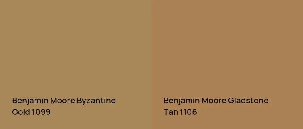 Benjamin Moore Byzantine Gold 1099 vs Benjamin Moore Gladstone Tan 1106