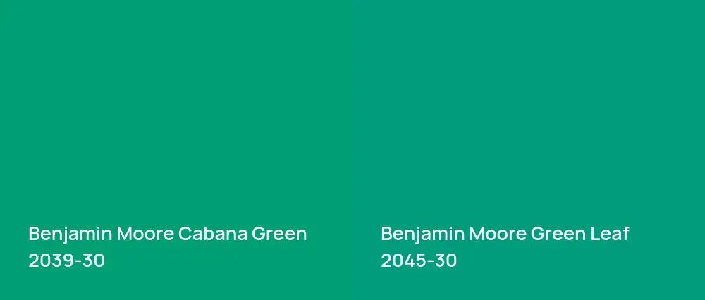 Benjamin Moore Cabana Green 2039-30 vs Benjamin Moore Green Leaf 2045-30