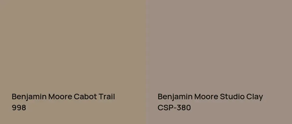 Benjamin Moore Cabot Trail 998 vs Benjamin Moore Studio Clay CSP-380