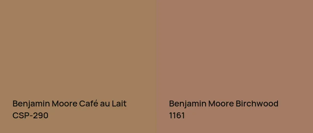 Benjamin Moore Café au Lait CSP-290 vs Benjamin Moore Birchwood 1161