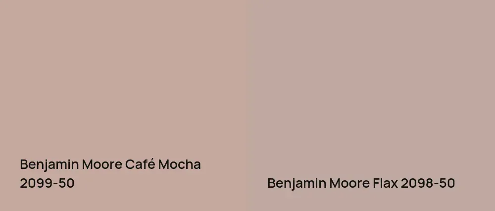 Benjamin Moore Café Mocha 2099-50 vs Benjamin Moore Flax 2098-50