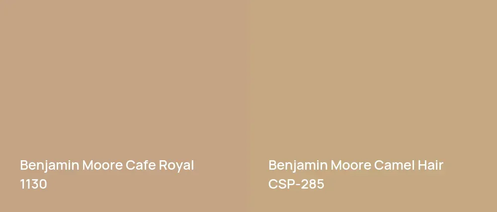 Benjamin Moore Cafe Royal 1130 vs Benjamin Moore Camel Hair CSP-285