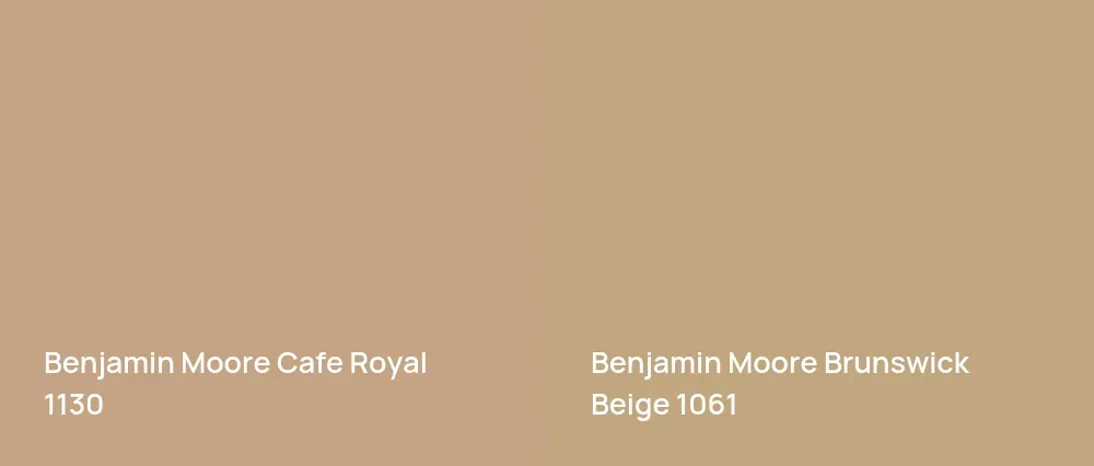 Benjamin Moore Cafe Royal 1130 vs Benjamin Moore Brunswick Beige 1061