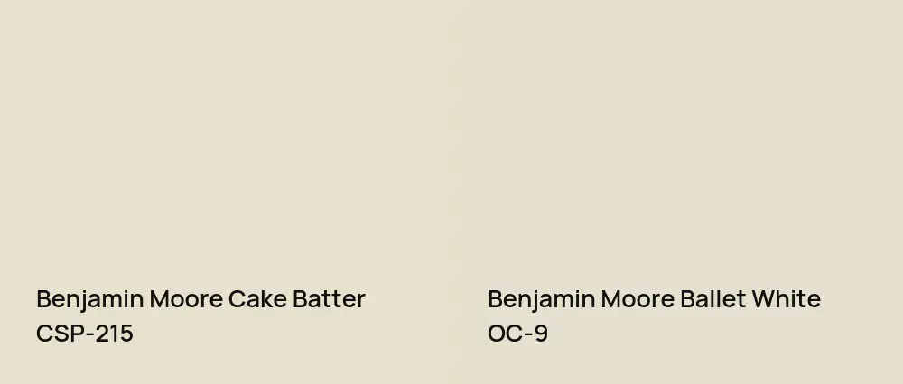 Benjamin Moore Cake Batter CSP-215 vs Benjamin Moore Ballet White OC-9