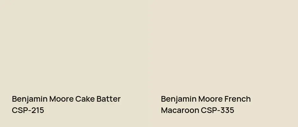 Benjamin Moore Cake Batter CSP-215 vs Benjamin Moore French Macaroon CSP-335