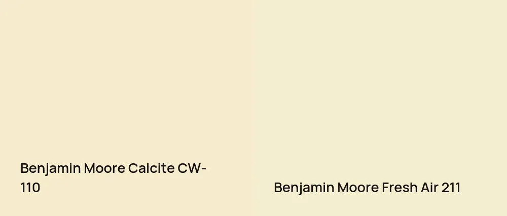 Benjamin Moore Calcite CW-110 vs Benjamin Moore Fresh Air 211