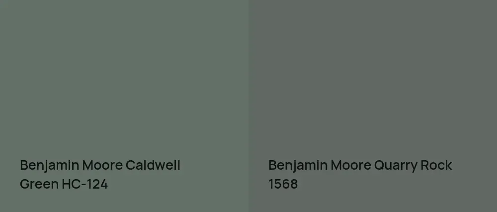 Benjamin Moore Caldwell Green HC-124 vs Benjamin Moore Quarry Rock 1568