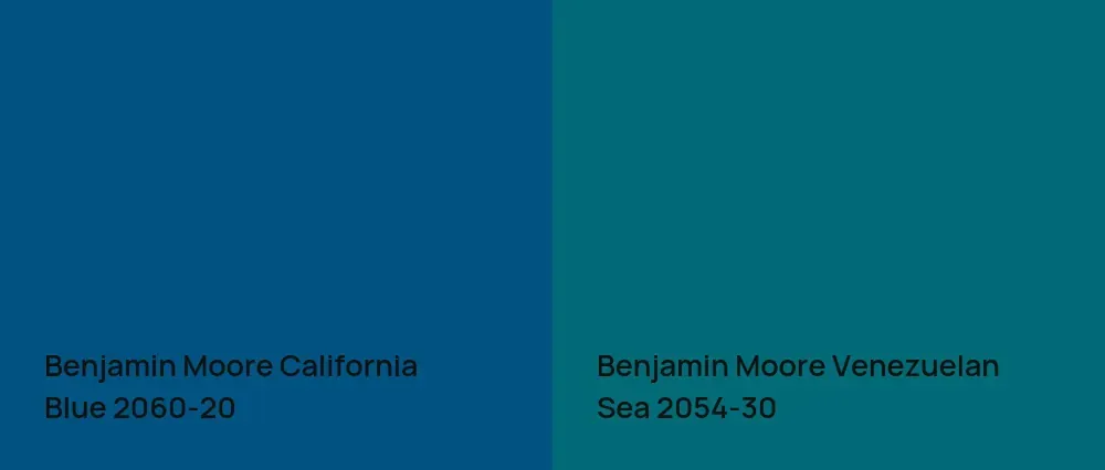 Benjamin Moore California Blue 2060-20 vs Benjamin Moore Venezuelan Sea 2054-30
