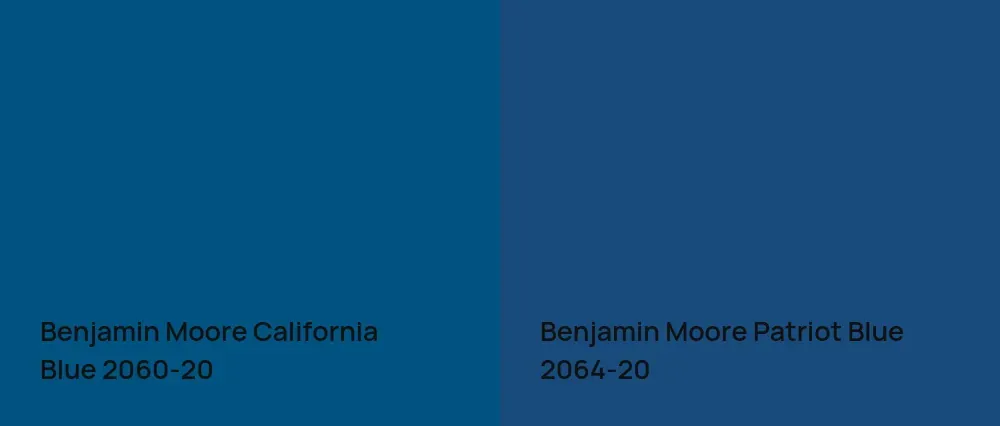 Benjamin Moore California Blue 2060-20 vs Benjamin Moore Patriot Blue 2064-20